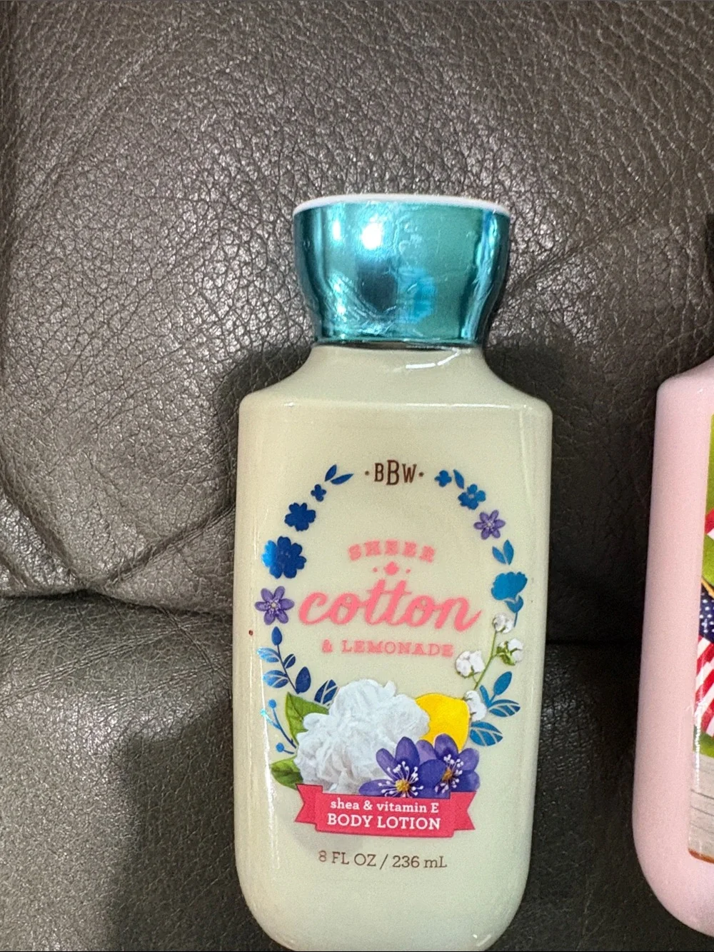 Bath and body lotion set in American apple and sheer cotton and lemonade